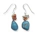 Sterling Silver French Wire Earrings With Turquoise Nugget and Spiny Oyster Chips