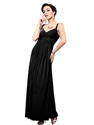 V-neck Polyester Glittering Sequined  Dress