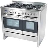 100cm Dual Fuel Cooker c/w 5 Burner Gas Hob (ZCM1030X)