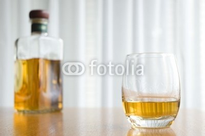 Wallmonkeys Peel and Stick Wall Decals - Whisky and Bottle - 24W x 16H Removable Graphic