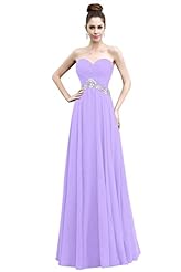 Beaded Ruched Sweetheart Chiffon Empire   Waistline Bridesmaid Dress 