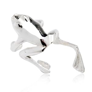 Tofan 925 Sterling Silver High Polished Frog Cartilage Ear Cuff Wraps Clip Nonpierced Earring