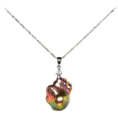 HinsonGayle One-of-a-Kind AAA Exotic Metallic Multicolor Baroque Cultured Pearl Pendant Necklace
