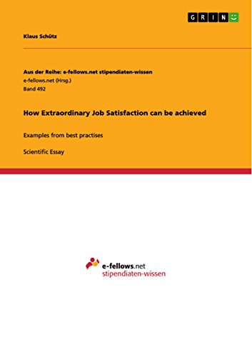 How Extraordinary Job Satisfaction can be achieved: Examples from best practises (Aus der Reihe: e-fellows.net stipendiaten-wissen)