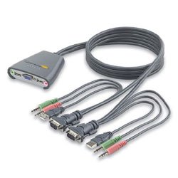 2-PortKeyboard/Video/Mouse(KVM)SwitchwithBuilt-InAudio/USBCabling