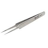 uxcell　精密ピンセット　ストレートピンセット 約12.7cm 宝石用 ジュエリー用 プライヤー シルバートーン 鉗子