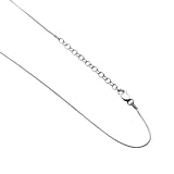 16"+ 2" Sterling Silver Extendable Italian Snake Chain Necklace 1 MM