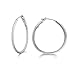 14K White Gold 1/3ct GH Diamond Hoop Earrings title=