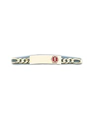 14K Yellow Gold Medical Alert ID Figaro Chain Bracelet - Length 8 Inch