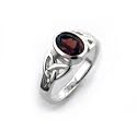 Sterling Silver Celtic Knot and Genuine Red Garnet Ring (Size 4,5,6,7,8,9,10,11)