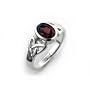 Sterling Silver Celtic Knot and Genuine Red Garnet Ring (Size 4,5,6,7,8,9,10,11)