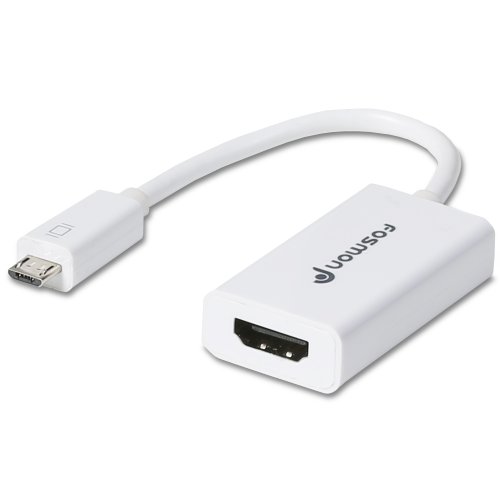 Fosmon Micro USB Slimport (MyDP) to HDMI Male to Female Cable Adapter - Connect Slimport Devices to HDTV - 3D - 1080p - Supports Google Nexus 5/4, Nexus 7 II FHD, LG G2 / G3 / G4 / GX / GX2 / G Pro 2 / G Flex 2 / Optimus G Pro / Vu 3 G Pad, ASUS PadF