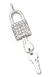 Fun Lock and key with clear CZ Sterling Silver Pendant. Comes with a 16" Sterling Silver Necklace