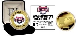 Washington Nationals 24 kt Gold and Color Team Commemorative Coin