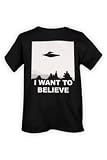  : X-Files Mulder I Want To Believe Black Adult T-Shirt
