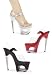 6 inch Pointed Stiletto Sandal Women's Size Shoe With Clear Ankle Strap and Cut-Out D...