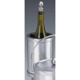 Kraftware 46678 Brushed Silk - Silver Deluxe Wine Chiller by Kraftware