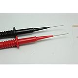 Aidetek Sharp Stainless Steel Needle Tipped Tip Multimeter Probes Test Leads 4 Fluke Tester 600v 1a 4mm Socket + Banana Plug Test Leads Red Black