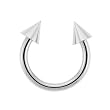 HORSESHOE WITH SPIKE Gauge: 14, Ball Size: 5mm, Length: 13mm Sold as a Pair