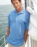 Men's Pique Sport Shirt With Striped Trim