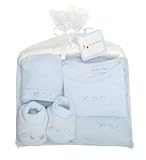 Cadeau naissance - Les bébés d'Elyséa - Ballotin 5 pièces - Bleu 6 Mois