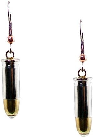 Vintage Revival's "2nd Amendment" Silver Plated and Copper Bullet Earrings with Cubic Zirconia Point