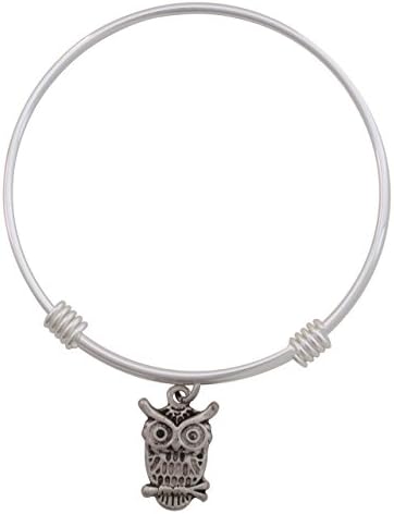 Night Owl Silver Charm Bracelet. These Elegant Bangles Are a Beautiful Statement Worn Alone or Stacked in the Dozens! Handmade Right Here in Vero Beach, Fl, These Bracelets Are a Super Cute Addition to Every Outfit!