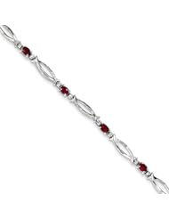 Sterling Silver African Ruby And Diamond Bracelet