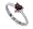 Sterling Silver Heart Shaped Garnet Cubic Zirconia Solitaire Polished Finish 2mm Band Ring Size 4