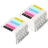 2 SETS OF T0807 Multipack Compatible Printer Ink Cartridges for Epson Stylus Photo P50 PX650 PX660 PX700W PX710W PX720WD PX800FW PX810W PX820FWD