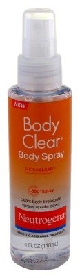 Neutrogena Body Clear Acne Treament Body Spray 4oz (6 Pack)