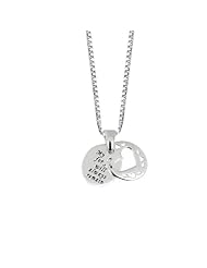 Sterling Silver "My Love For You Will Always Remain" Two-Piece Pendant Necklace with Heart, 18"