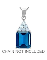 7.4ct. Natural London Blue Topaz 925 Sterling Silver Pendant