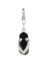 Oscaro Charms 925 Sterling Silver Flip Flop Click-on Charm Lobster Clasp for Thomas Sabo Style Bracelets and Necklace