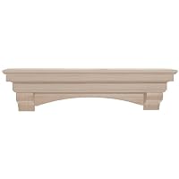 Pearl Mantels 495-60 Auburn Arched 60-Inch Wood Fireplace Mantel Shelf, Unfinished