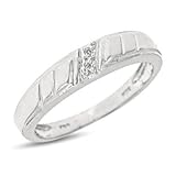 1/25 Carat T.W. Round Cut Diamond Ladies' Wedding Ring 14K White Gold Wedding Ring - Free Gift Box - 1/25 Carat T.W. Round Cut Diamond Ladies' Wedding Ring 14K White Gold Wedding Ring - Free Gift Box -
