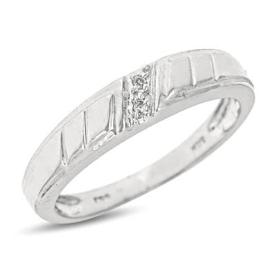 1/25 Carat T.W. Round Cut Diamond Ladies' Wedding Ring 14K White Gold Wedding Ring - Free Gift Box -