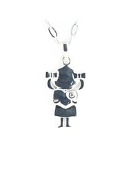 Sterling silver 925 pendant 30 mm long with zirconium stones in the shape of a little girl. Comes with sterling silver chain 438 mm long.