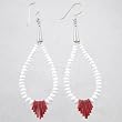 Southwestern Native American Handmade Santo Domingo Spiny Oyster and Clam Shell Dangle Bead Earrings by Priscilla Nieto, #8979