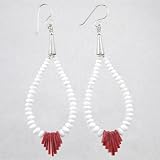 Santo Doming Spiny Oyster and Clam Shell Bead Earrings by Priscilla Nieto, #8979
