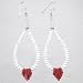 Southwestern Native American Handmade Santo Domingo Spiny Oyster and Clam Shell Dangle Bead Earrings by Priscilla Nieto, #8979