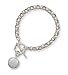7 Toggle Link Bracelet with Bezel Set Coin Pearl Drop