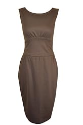 Round Neck Polyester/Rayon/Spandex Sleeveless Empire   Waistline Little Black Dress 