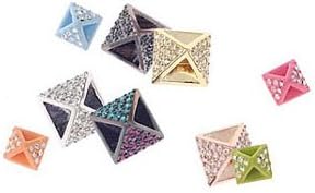 Korea Accessory Jang Keun Suk St/ Pyramid Small Purple Earring [Pair] (MADC427_Smallpurple)