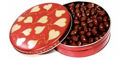 6 inch Heart Designed Tin, Filled with Sugar-Free Fruit Slices, 1 lbs