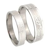 Lucky Stone Mandrel 316l Stainless Steel Couple's Rings (Size 8,9,10,11) His & (Size 5,6,7,8) Hers Set Aniversary/engagement/wedding Bands Set