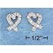 Cz & Crystals P-10264 : Sterling Silver Small Lopsided Crisscross Cz Open Heart Post ...