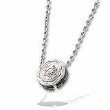 Titanium/Platinum Diamond Pendant Slide w/18 Chain 1/6 CT