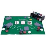 Maxam 208pc Casino Style Texas Holdem Poker Set Decorative Tin Case 200 Chips 1 Dealer Button