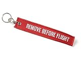 Pilot Aviation Key Chain - Remove Before Flight - Woven High Quality Key Tag - Free Domestic Shipping Applied at Checkout!